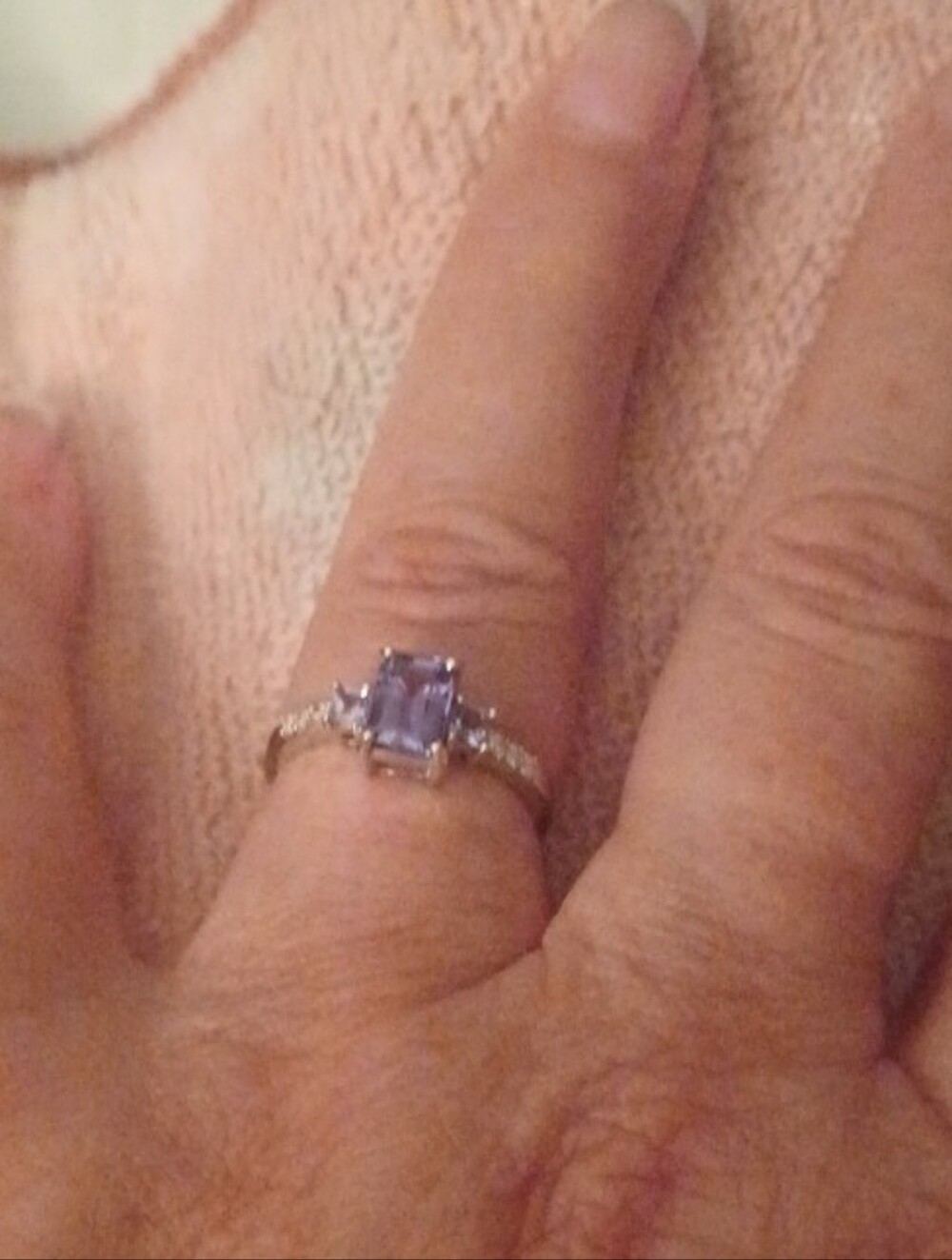Tanzanite & Diamond 14k White Gold Ring